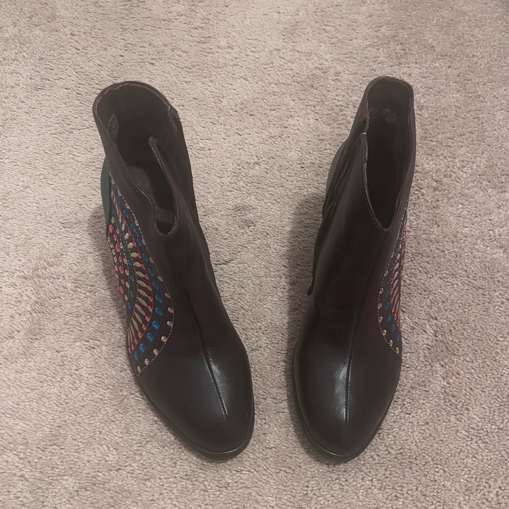 Colorful Embroidered Ankle Booties - Picture 8 of 8